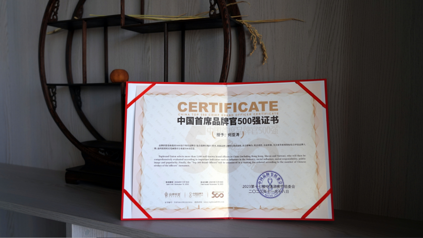 SEO行业迅猛发展CBO首席品牌官何亚涛喜获2023中国首席品牌官500强(图1)